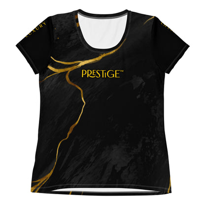 T-shirt Crop-Top Prestige™ Marbre Noir & Or