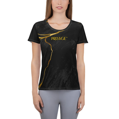 T-shirt Crop-Top Prestige™ Marbre Noir & Or