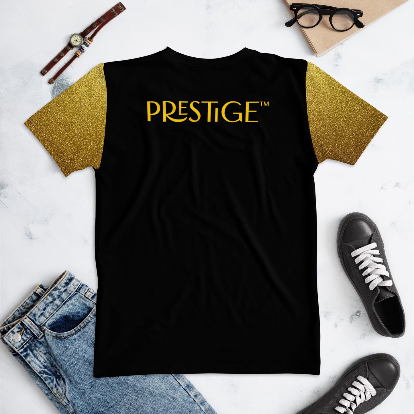 T-shirt Prestige™ Noir et Or Femme