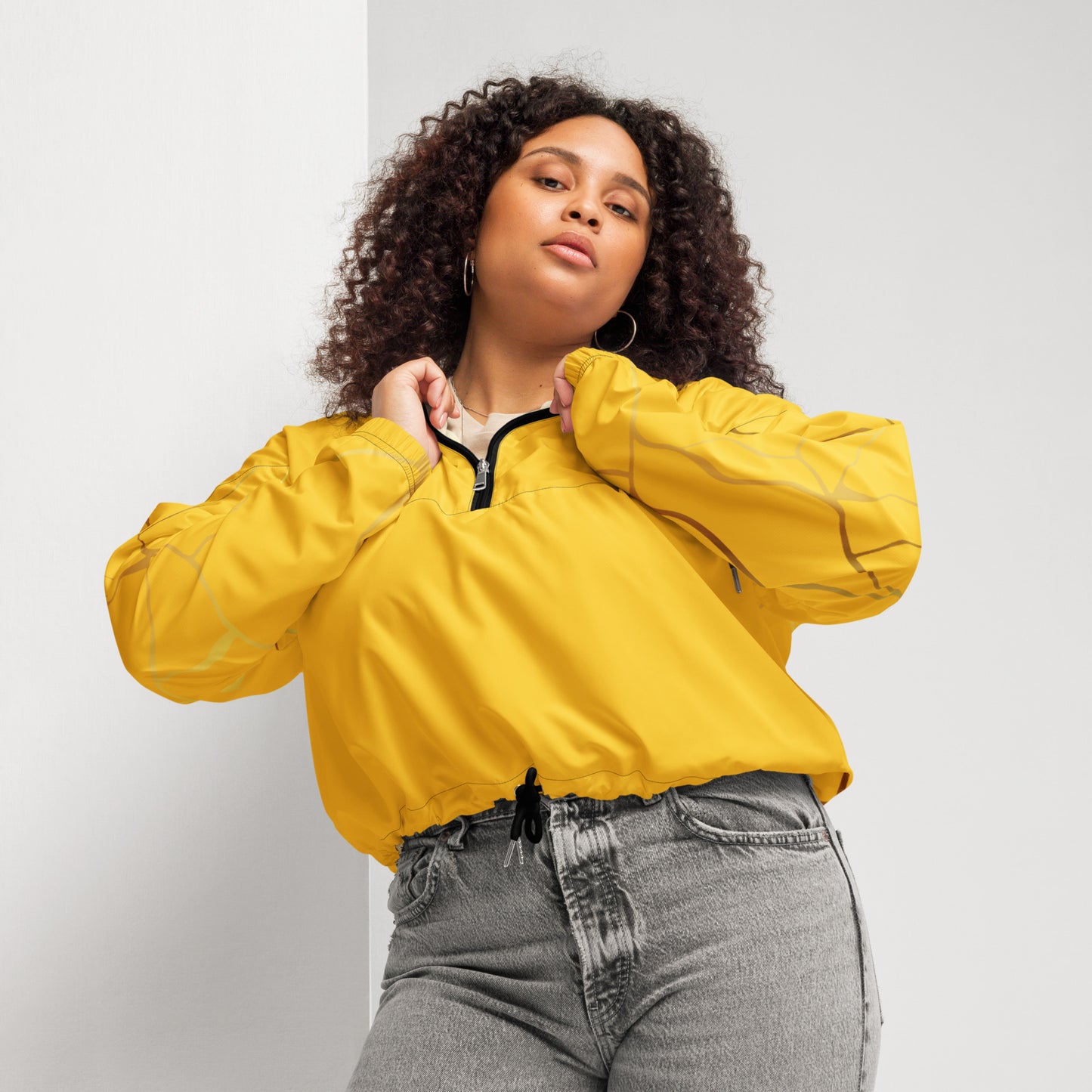 Prestige™ Yellow and Gold Filament Women's Short Windbreaker