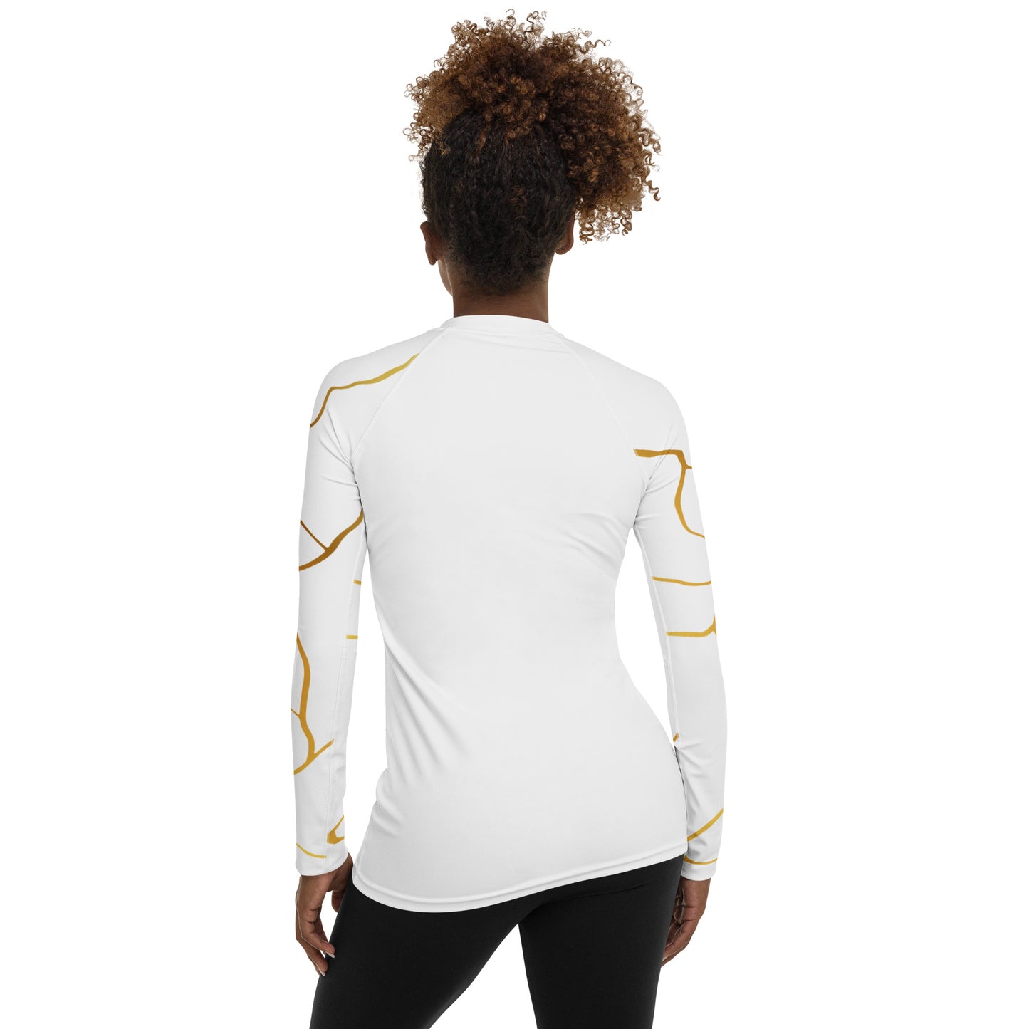 Prestige™ Kompressions-T-Shirt für Damen, weißes und goldenes Filament