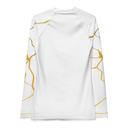 Prestige™ Kompressions-T-Shirt für Damen, weißes und goldenes Filament