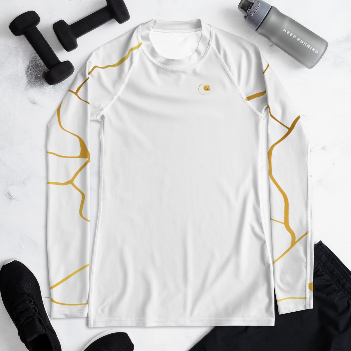 Prestige™ Kompressions-T-Shirt für Damen, weißes und goldenes Filament