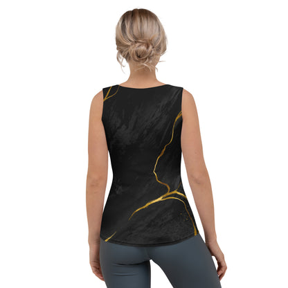 Débardeur à sublimation Femme Prestige™ Marbre Noir & Or