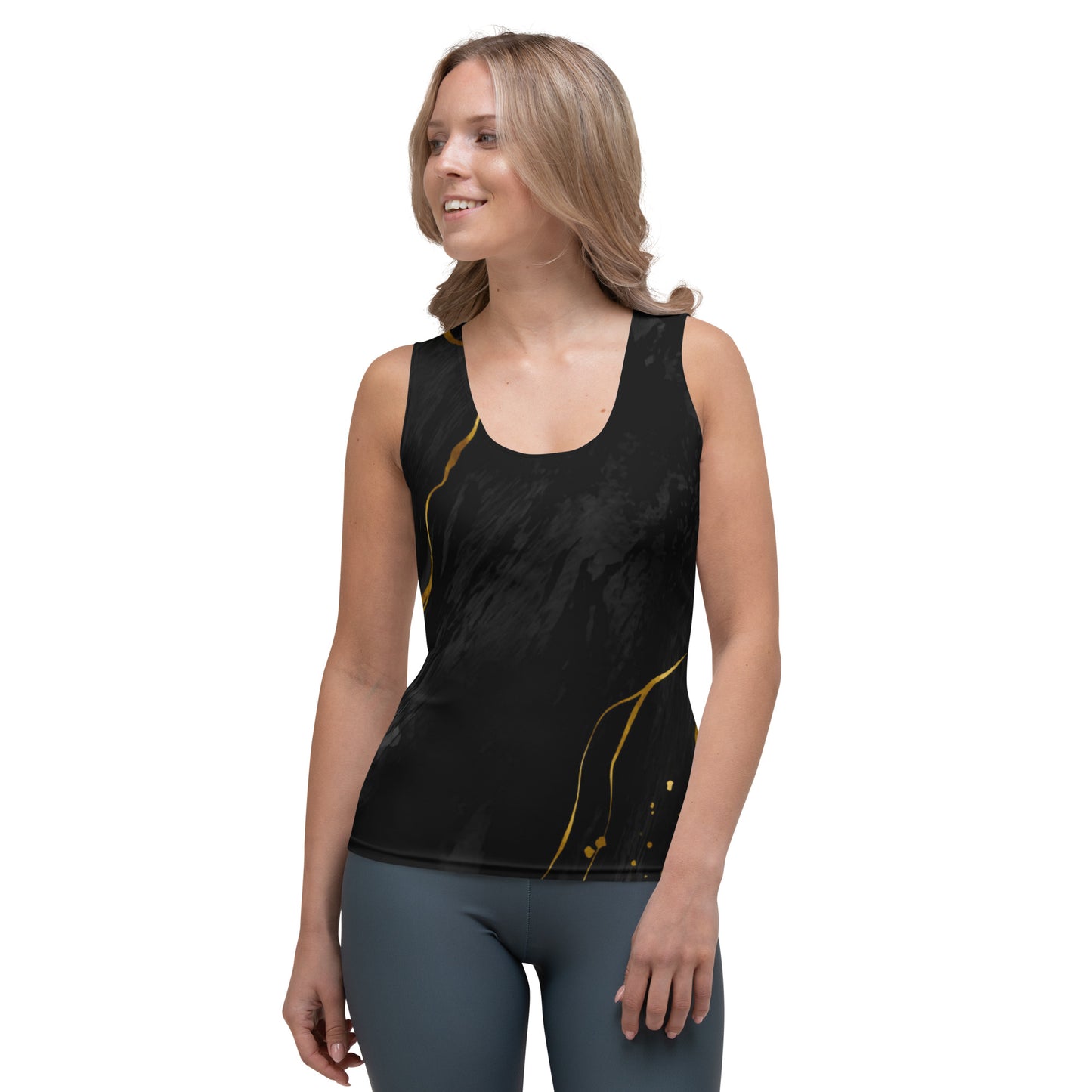 Débardeur à sublimation Femme Prestige™ Marbre Noir & Or