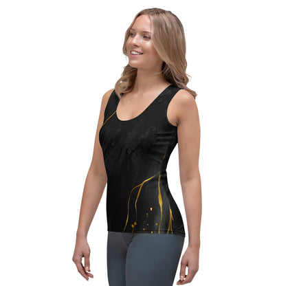 Débardeur à sublimation Femme Prestige™ Marbre Noir & Or