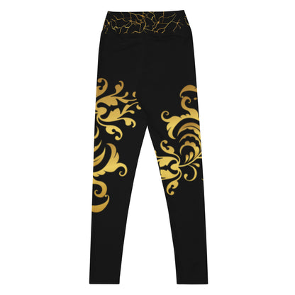 Prestige™ blühende Yoga-Leggings in Schwarz und Gold