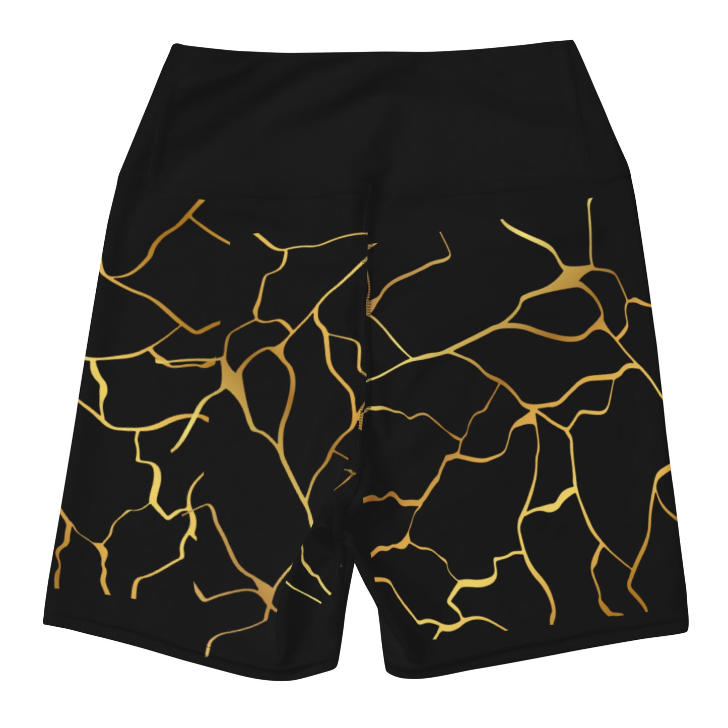 Prestige™ Yoga-Shorts aus schwarzem und goldenem Filament