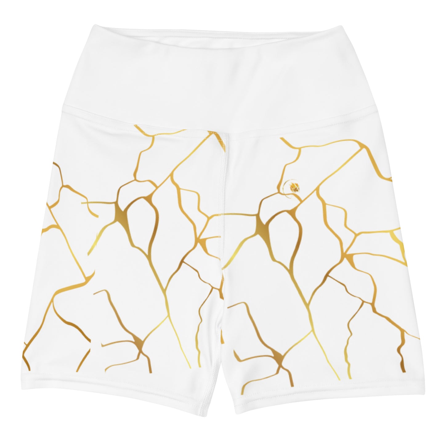 Short de Yoga Prestige™ Blanc et Or Filament