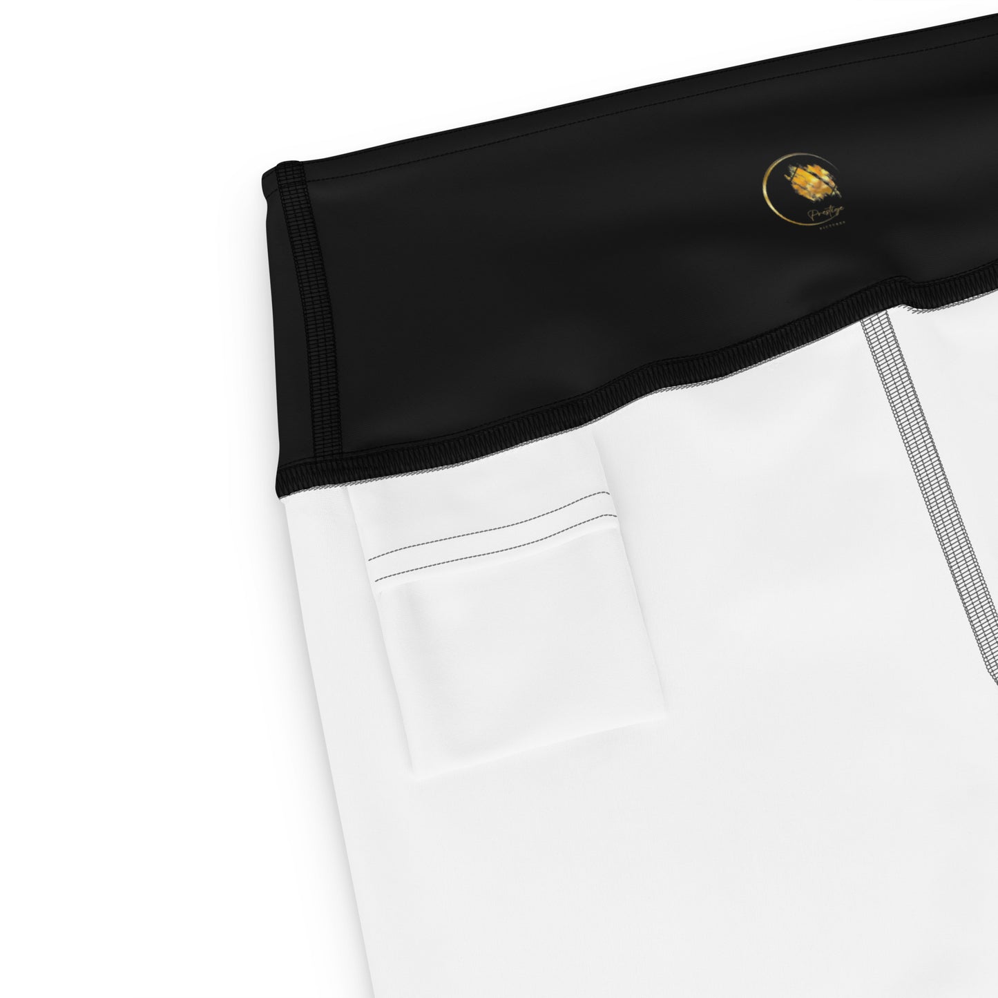 Prestige™ Yoga-Shorts aus schwarzem und goldenem Filament