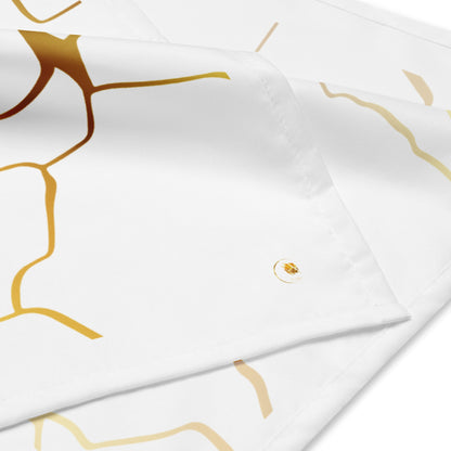 Bandana Prestige™ Blanc et Or Filament - Prestige Picture Sxm