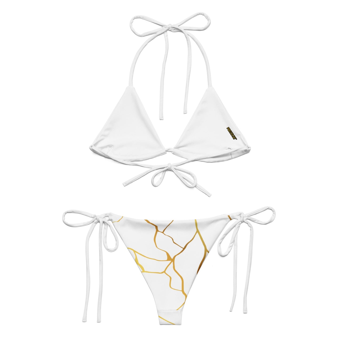 Bikini à string Prestige™ Filament Blanc et Or - Prestige SXM