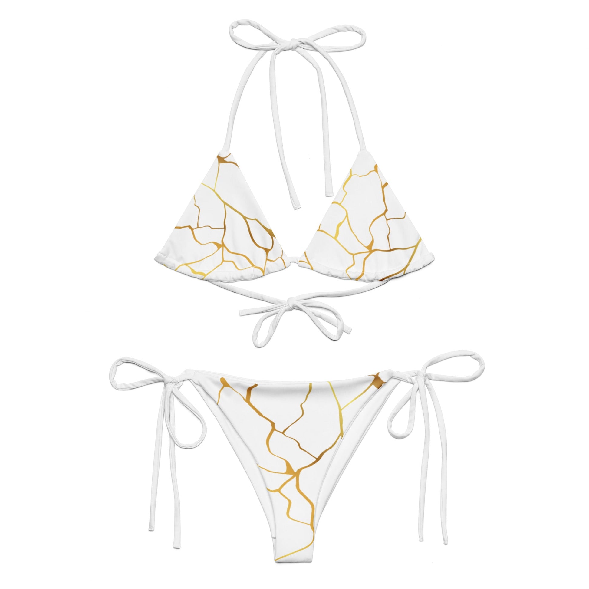 Bikini à string Prestige™ Filament Blanc et Or - Prestige SXM