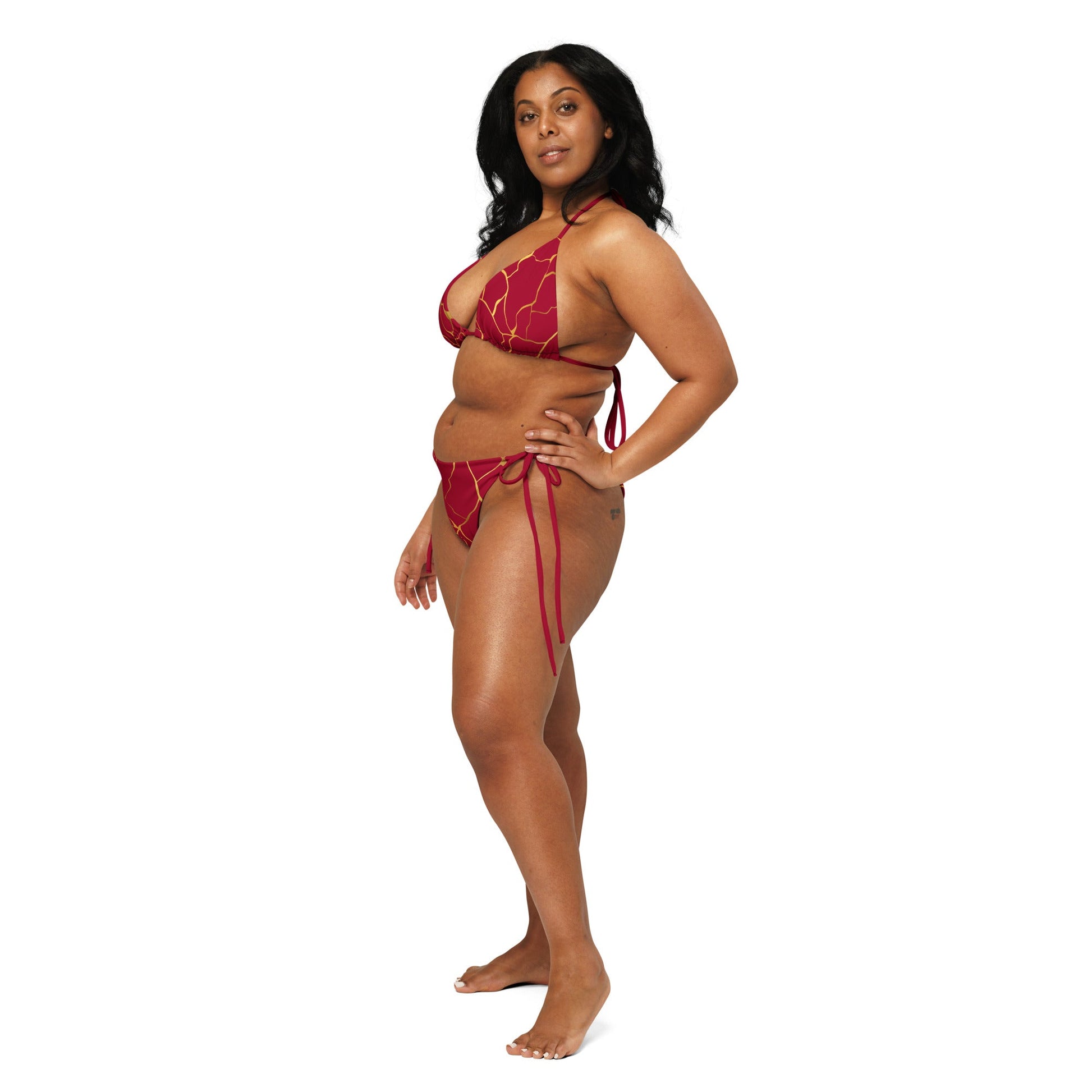 Bikini à string Prestige™ Filament Vin et Or - Prestige SXM