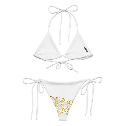 Bikini à string Prestige™ Floraison Blanc et Or - Prestige SXM