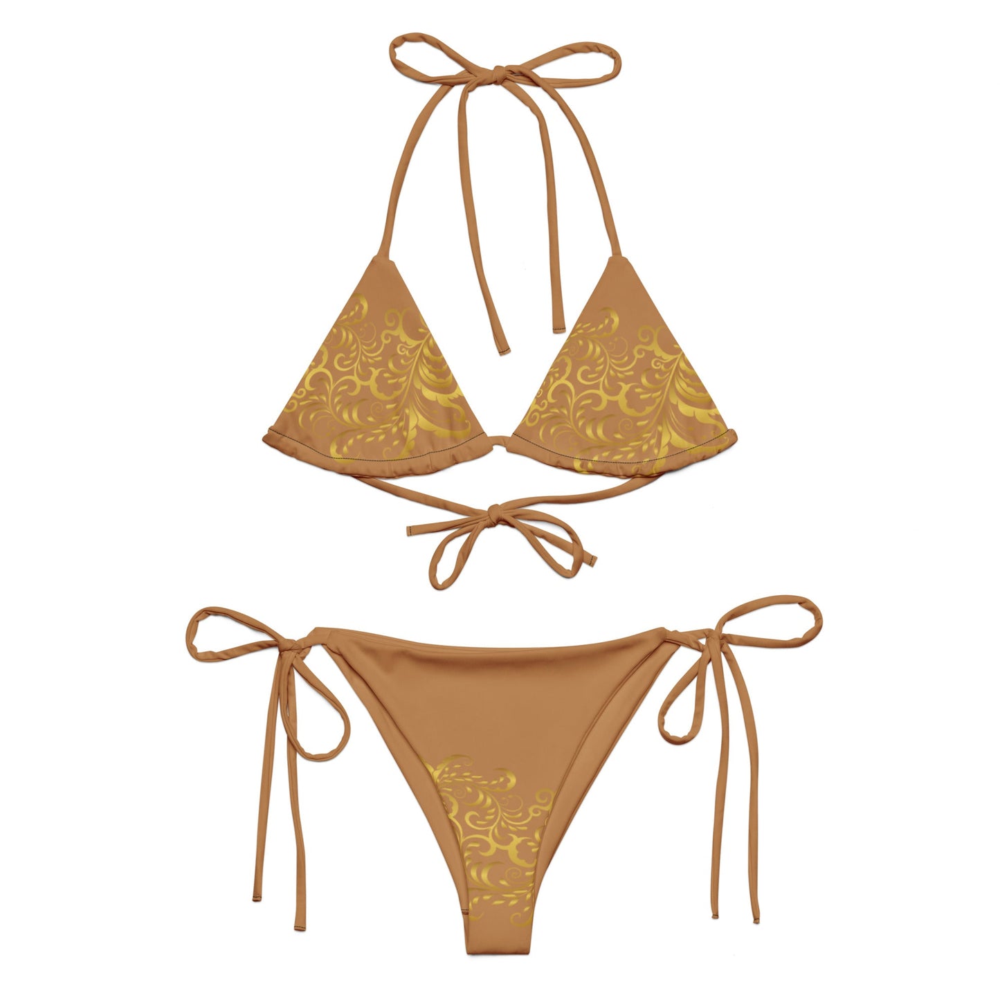 Bikini à string Prestige™ Floraison Nue et Or - Prestige SXM