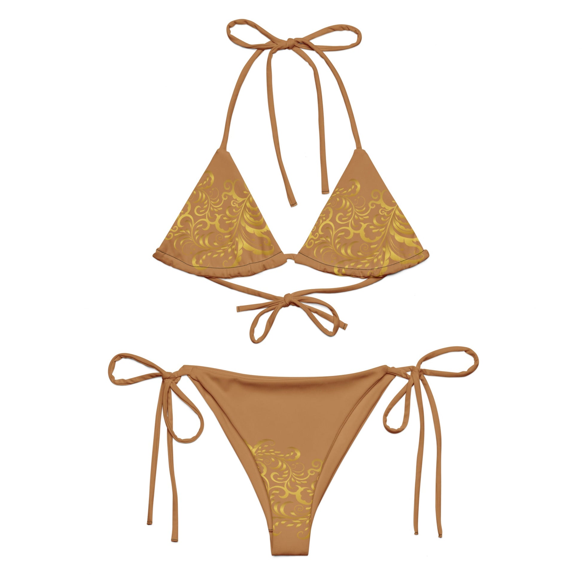 Bikini à string Prestige™ Floraison Nue et Or - Prestige SXM