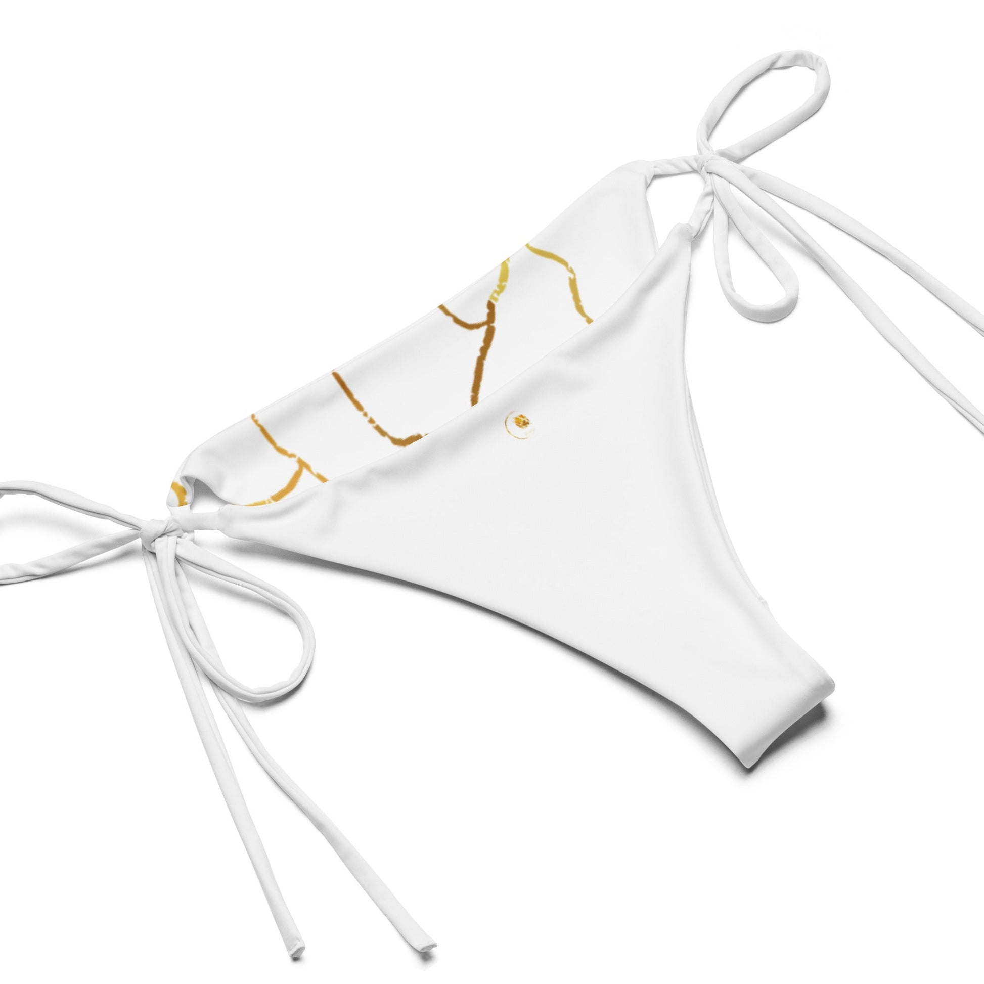 Bikini Filé d'or Prestige™ Blanc et Or recyclé all over - Prestige Picture Sxm