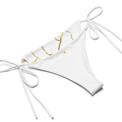 Bikini Filé d'or Prestige™ Blanc et Or recyclé all over - Prestige Picture Sxm