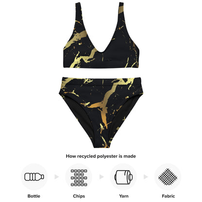 Bikini Prestige™ taille haute Noir & Or - Prestige SXM