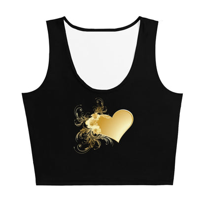 Black and Gold heart of love Crop Top - Prestige Picture Sxm