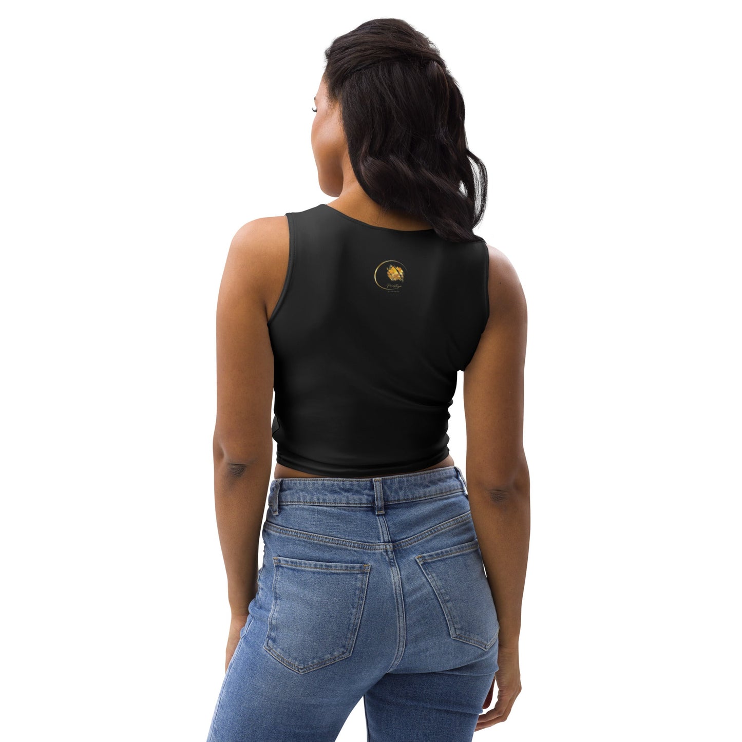 Black and Gold heart of love Crop Top - Prestige Picture Sxm