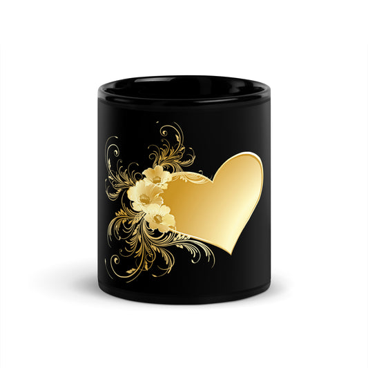 Mug Prestige™ Noir Brillant Coeur D'Or