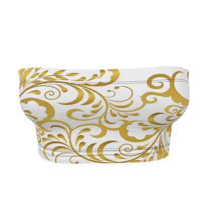 Brassière bandeau Prestige™ Blanc et Or Floraison - Prestige SXM