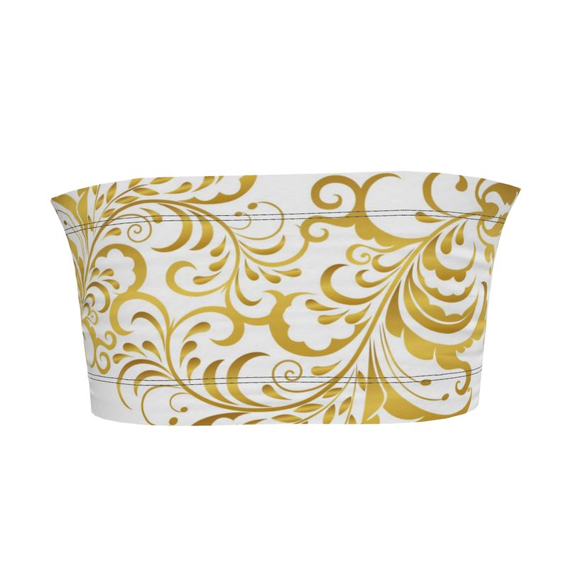 Brassière bandeau Prestige™ Blanc et Or Floraison - Prestige SXM