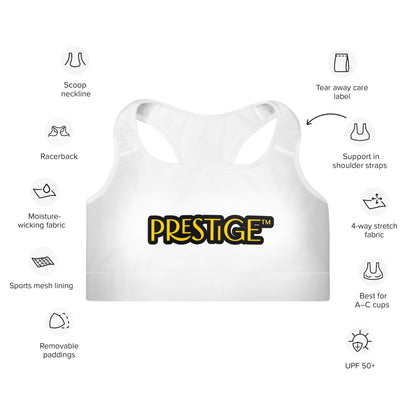 Brassière de Sport Rembourrée Prestige™ Blanc et Or DRAGON - Prestige SXM