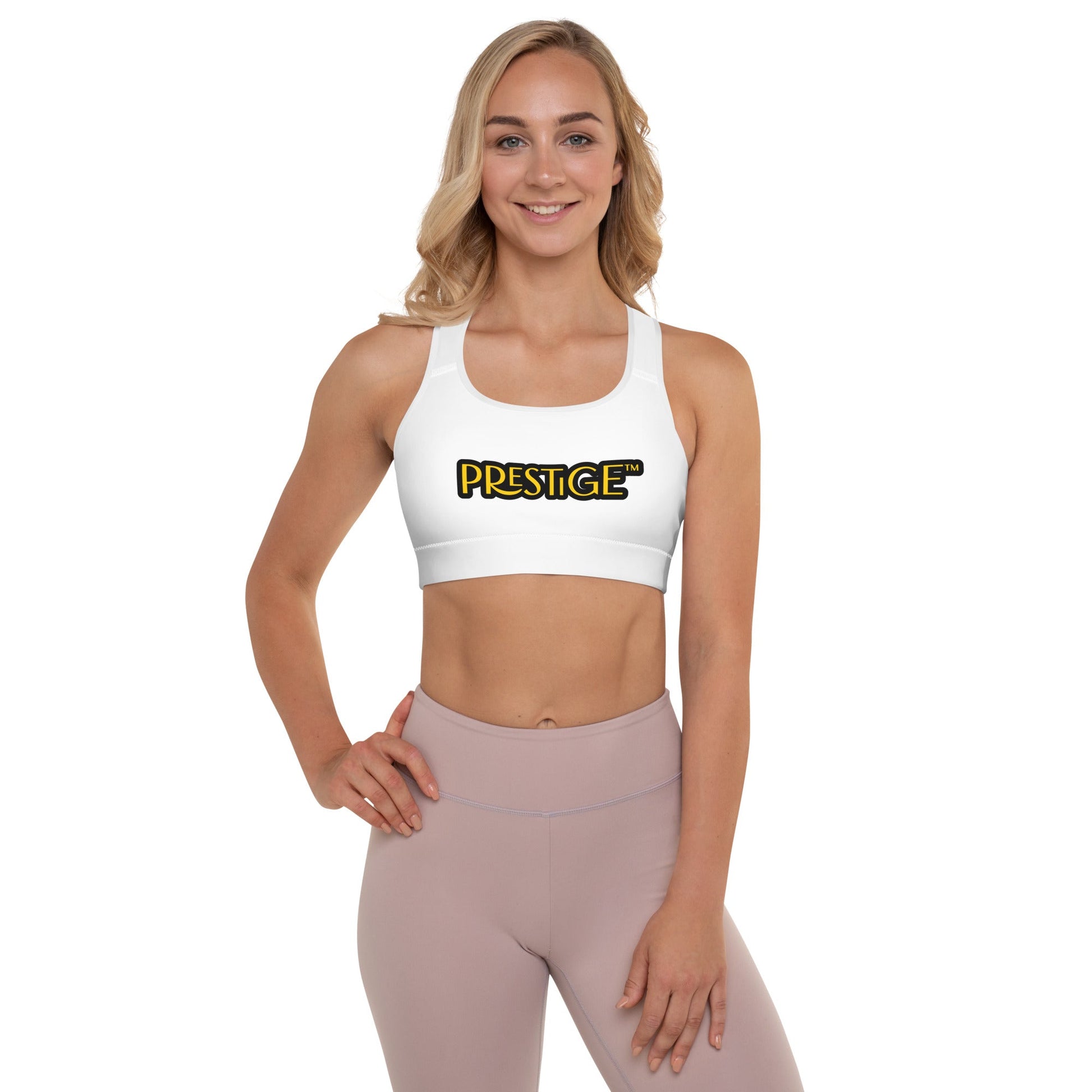 Brassière de Sport Rembourrée Prestige™ Blanc et Or DRAGON - Prestige SXM