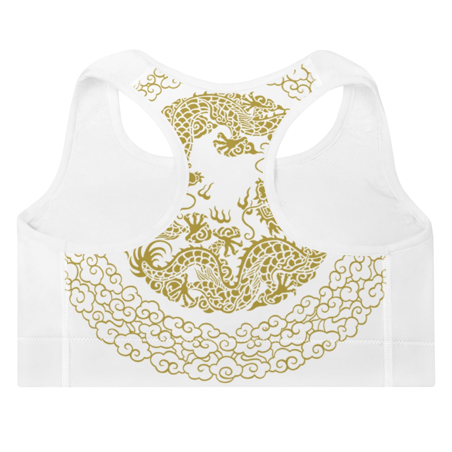 Brassière de Sport Rembourrée Prestige™ Blanc et Or DRAGON - Prestige SXM