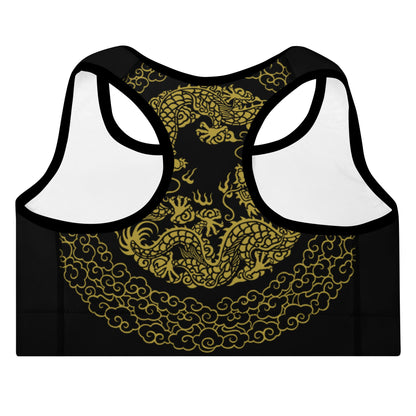 Brassière de Sport Rembourrée Prestige™ Noir et Or DRAGON - Prestige SXM