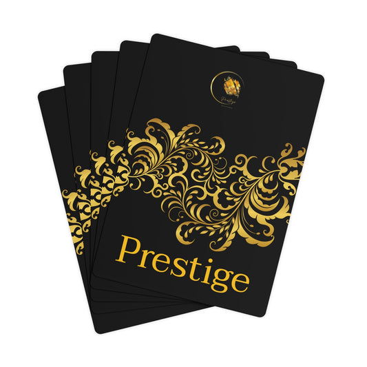 Cartes de Poker Prestige™ Noir & Or Floraison - Prestige SXM