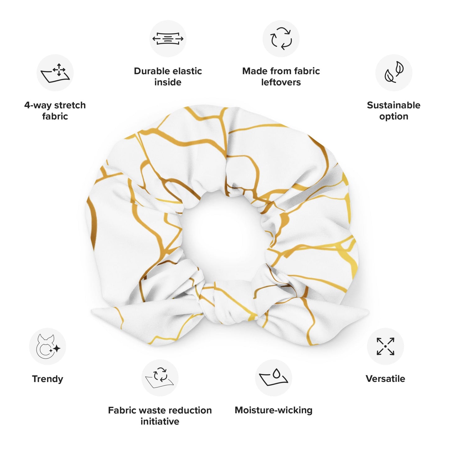 Chouchou recyclé Prestige™ Blanc et Or Filament - Prestige SXM