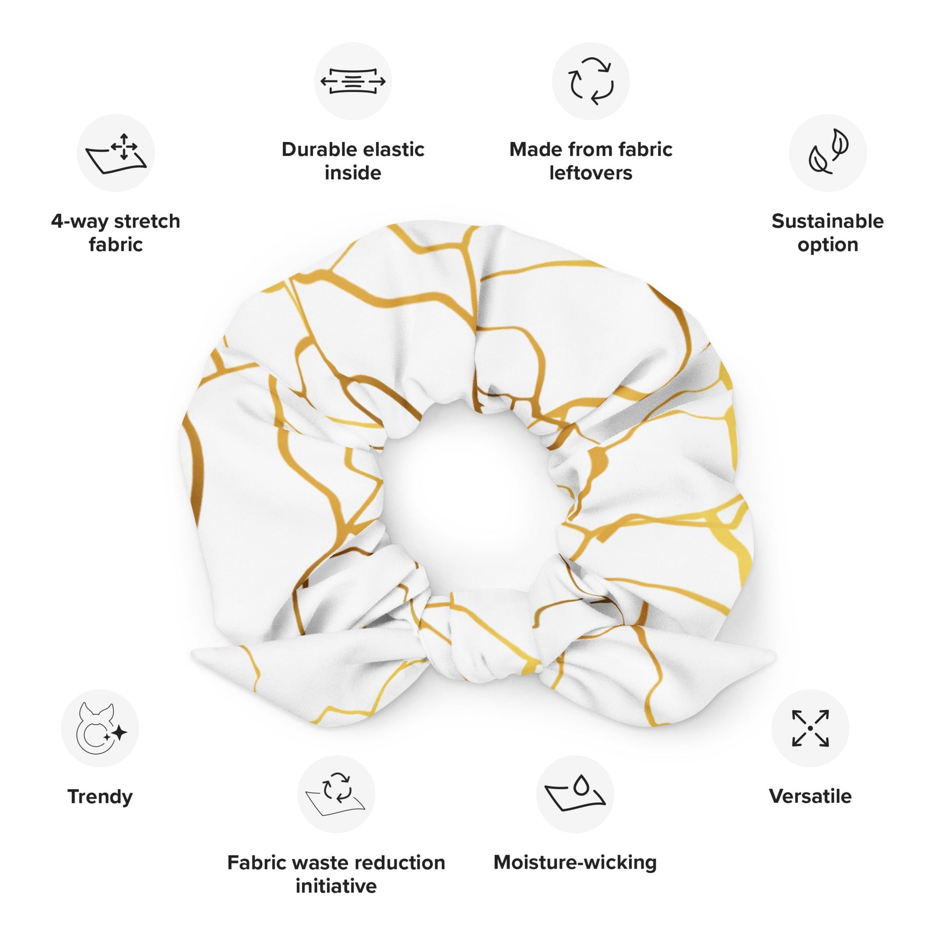 Chouchou recyclé Prestige™ Blanc et Or Filament - Prestige SXM