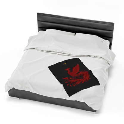 Couverture en peluche de velours Noir et Phénix Rouge Prestige™ - Prestige SXM