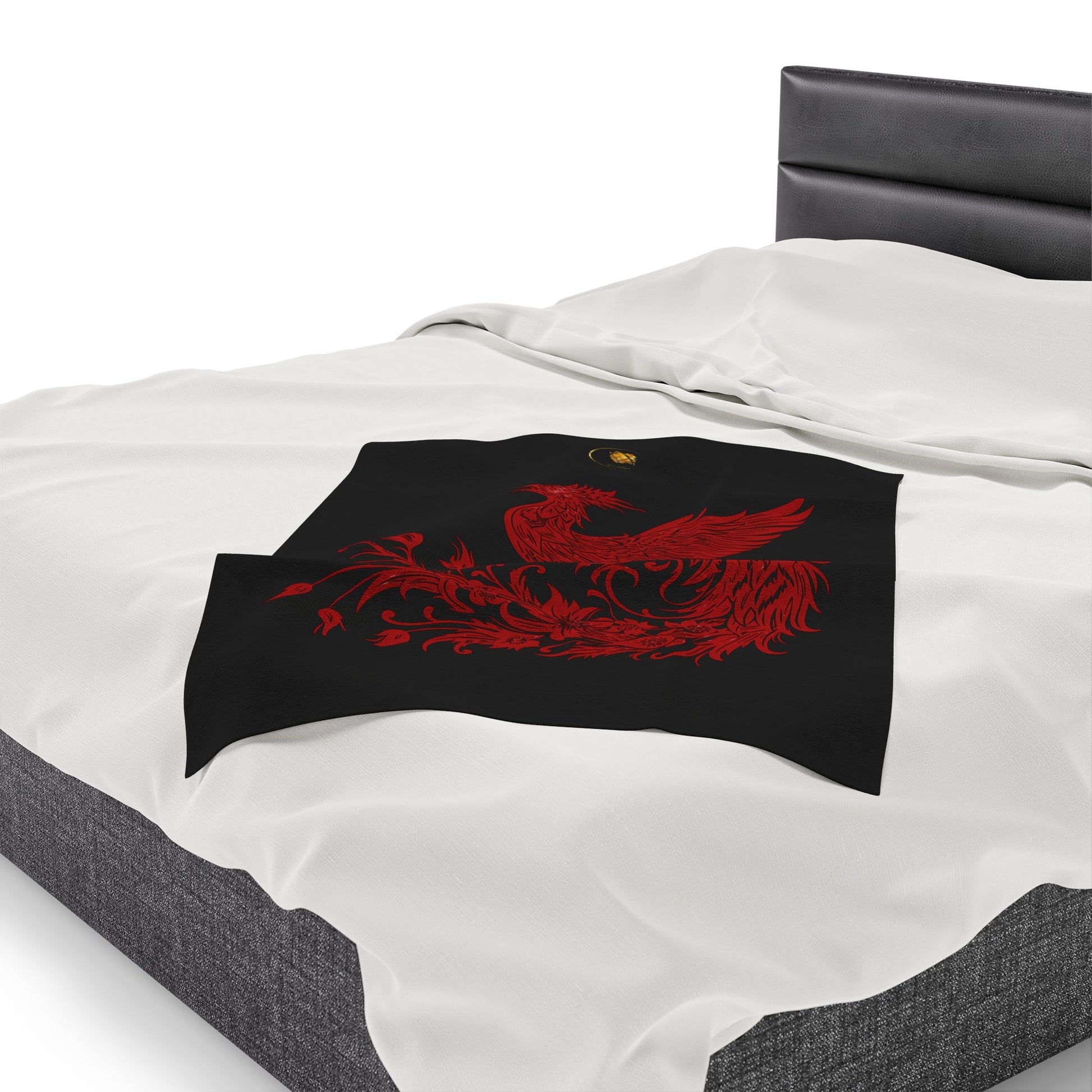 Couverture en peluche de velours Noir et Phénix Rouge Prestige™ - Prestige SXM