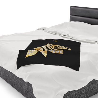 Couverture en peluche de velours Noir et Rose d'or et Diamant Prestige™ - Prestige SXM