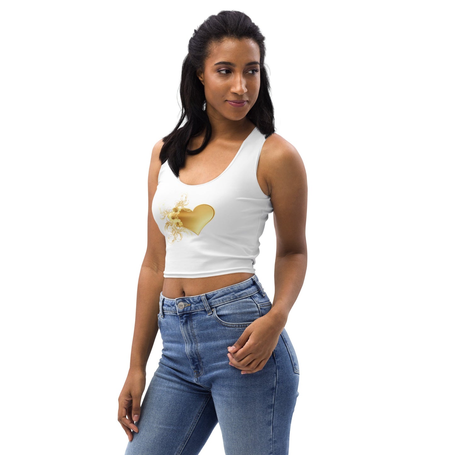 Crop Top Prestige™ cœur d’or blanc & Or - Prestige SXM