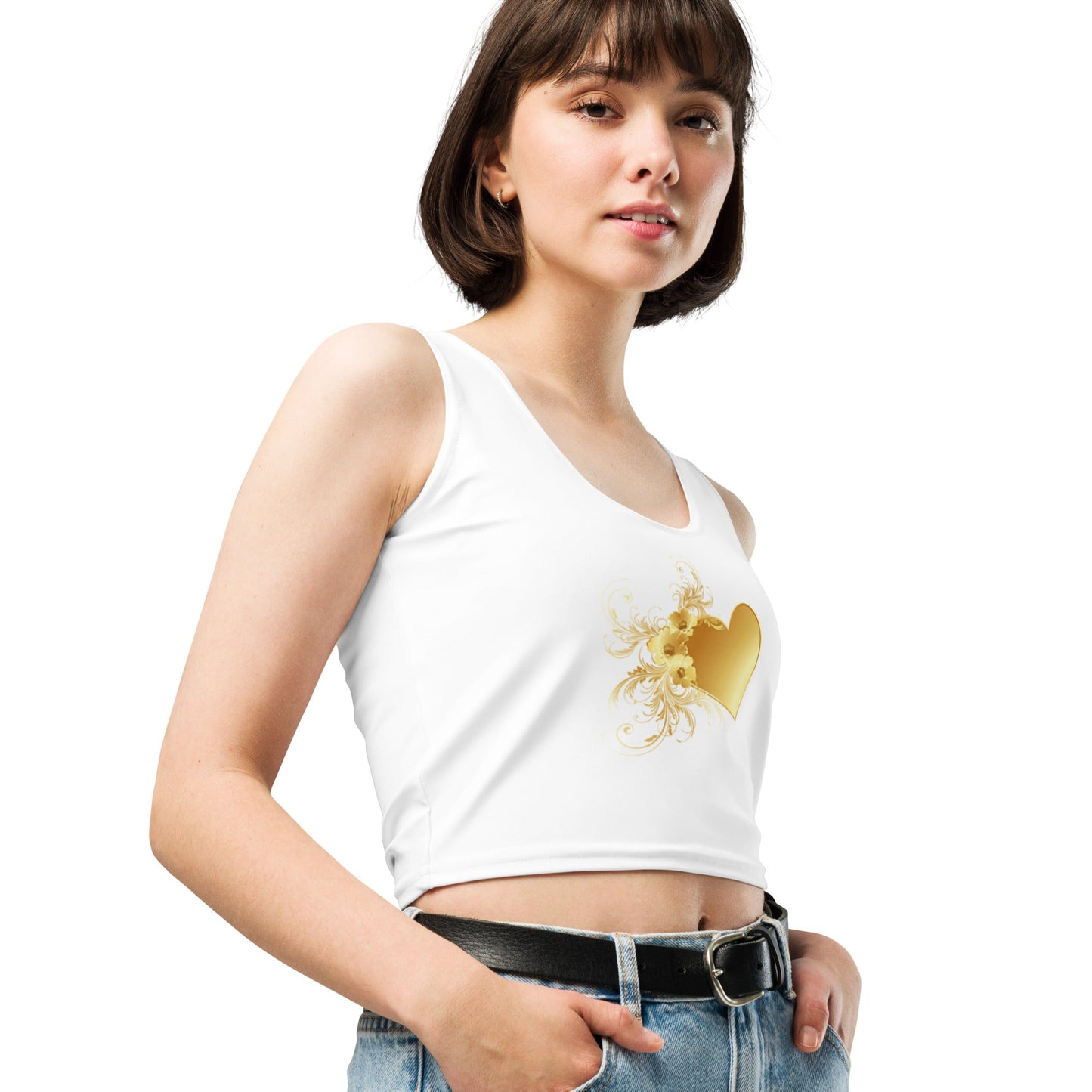 Crop Top Prestige™ cœur d’or blanc & Or - Prestige SXM