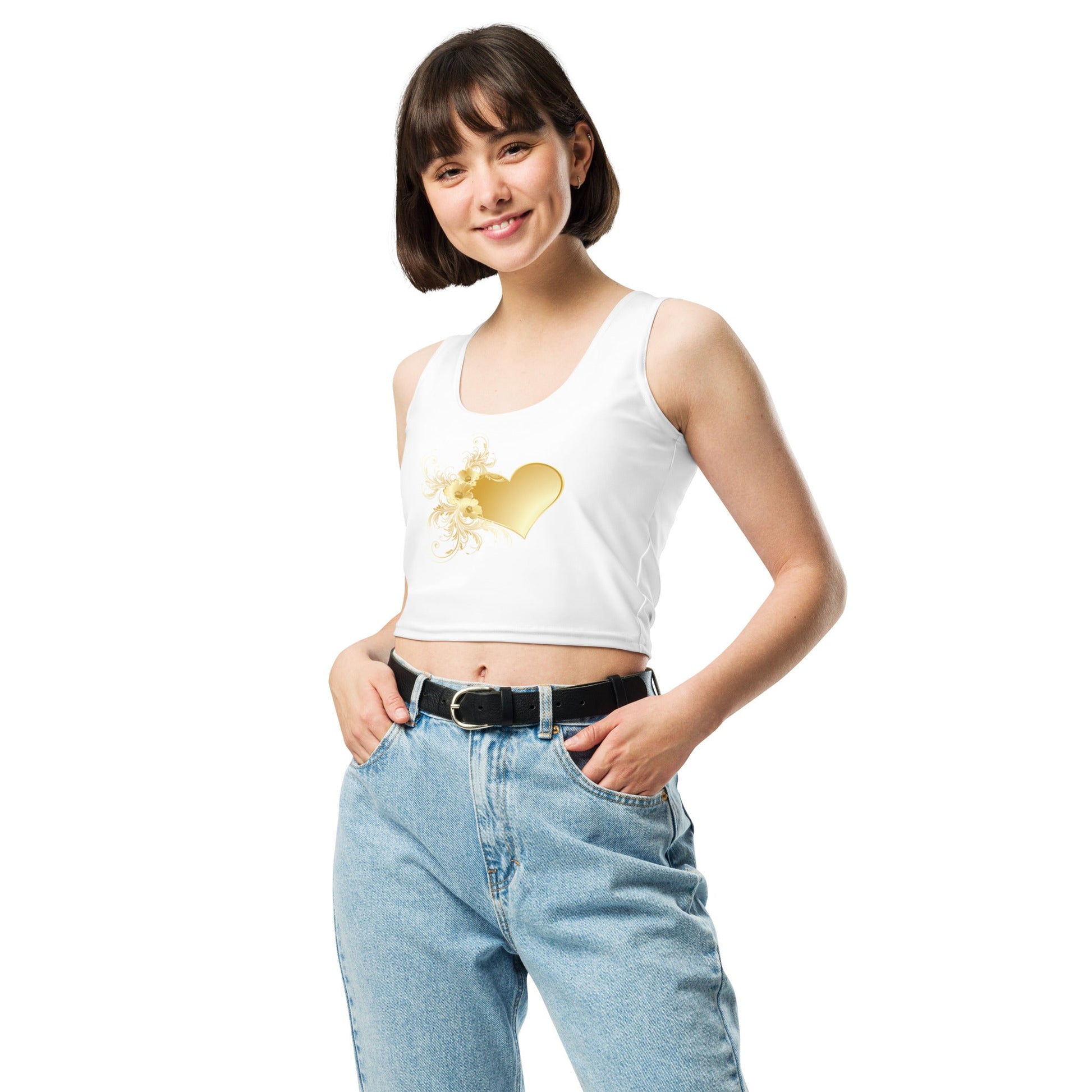 Crop Top Prestige™ cœur d’or blanc & Or - Prestige SXM