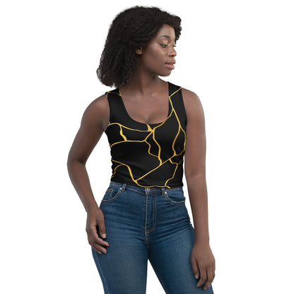 Crop Top Prestige™ Noir & Or - Prestige SXM