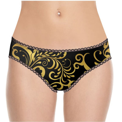 Culotte Sexy à dentelle Prestige™ Noir et Or Floraison - Prestige SXM