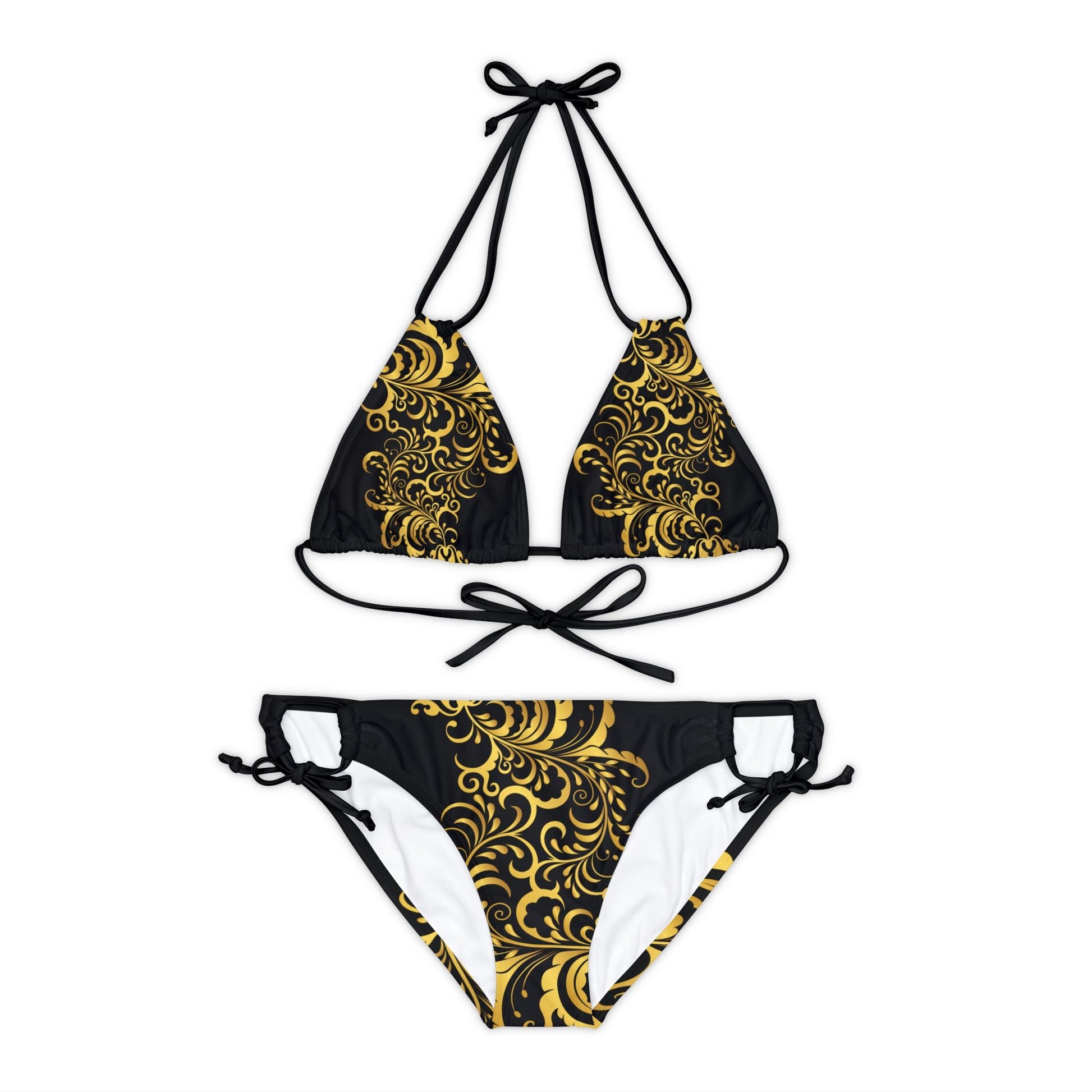 Ensemble de bikinis à bretelles Prestige™ Noir et Or Floraison - Prestige SXM