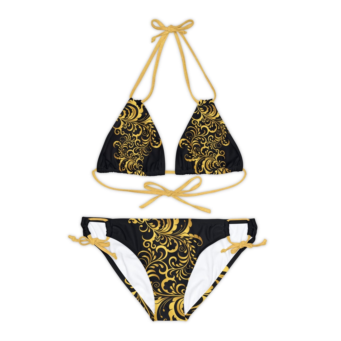 Ensemble de bikinis à bretelles Prestige™ Noir et Or Floraison - Prestige SXM