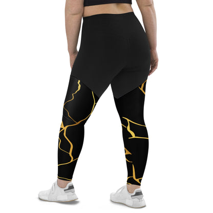 Legging de sport & Fitness Prestige™ Noir & Or - Prestige SXM