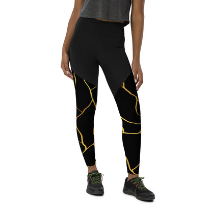 Legging de sport & Fitness Prestige™ Noir & Or - Prestige SXM