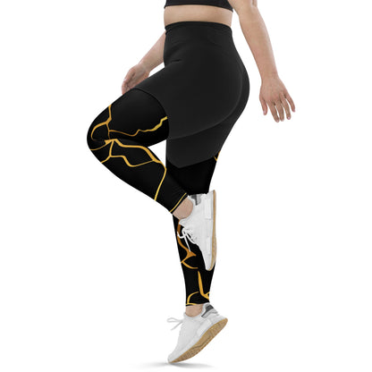 Legging de sport & Fitness Prestige™ Noir & Or - Prestige SXM