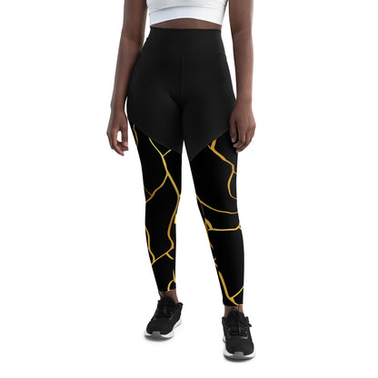 Legging de sport & Fitness Prestige™ Noir & Or - Prestige SXM